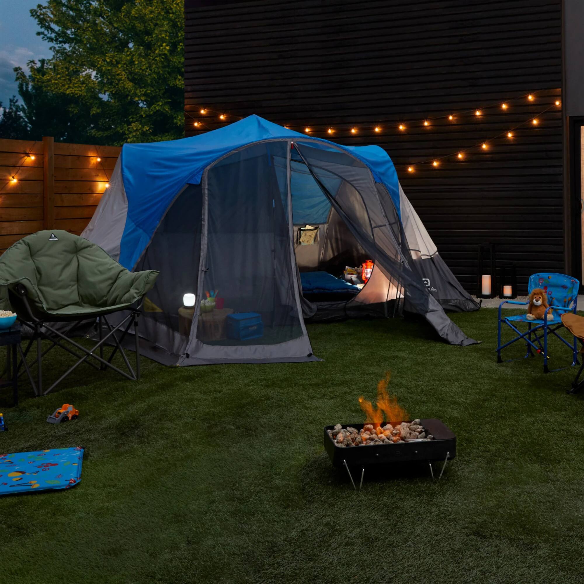 Alt View 4. Outbound - Outbound 8 Person 3 Season Easy Up Camping Dome Tent with Rainfly & Porch, Blue - Multi.