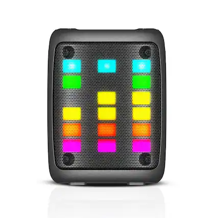 Front. RCA - Disco 103 RGB Wireless Mini Party Speaker with LED Show Lights and 3" Woofer - Black.