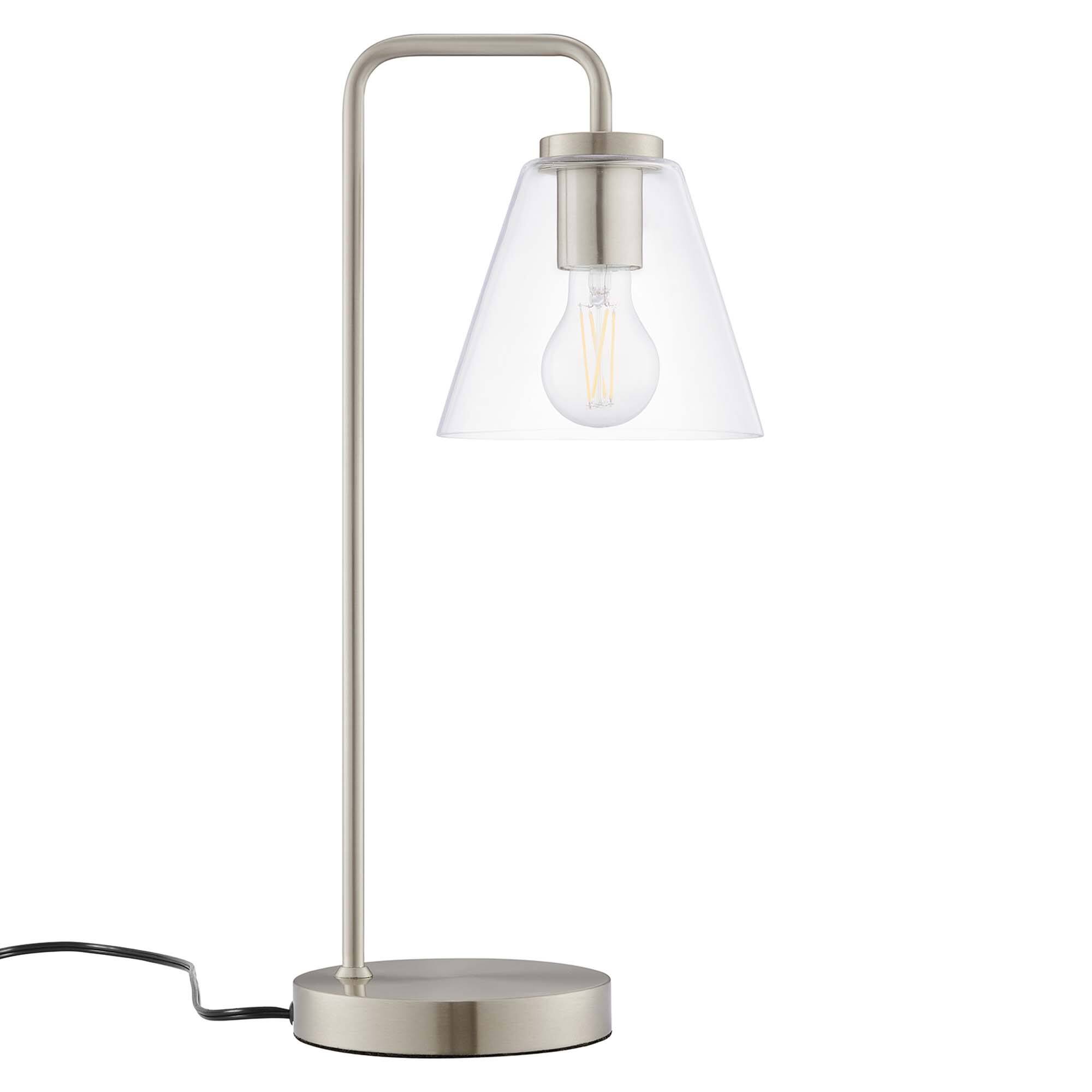 Angle. Modway - Element Glass Table Lamp by Modway - Satin Nickel.