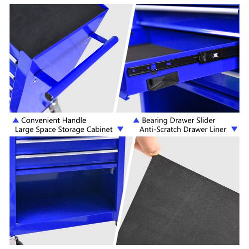 Convenient Handle  
Large Space Storage Cabinet  
Bearing Drawer Slider  
Anti-Scratch Drawer Liner