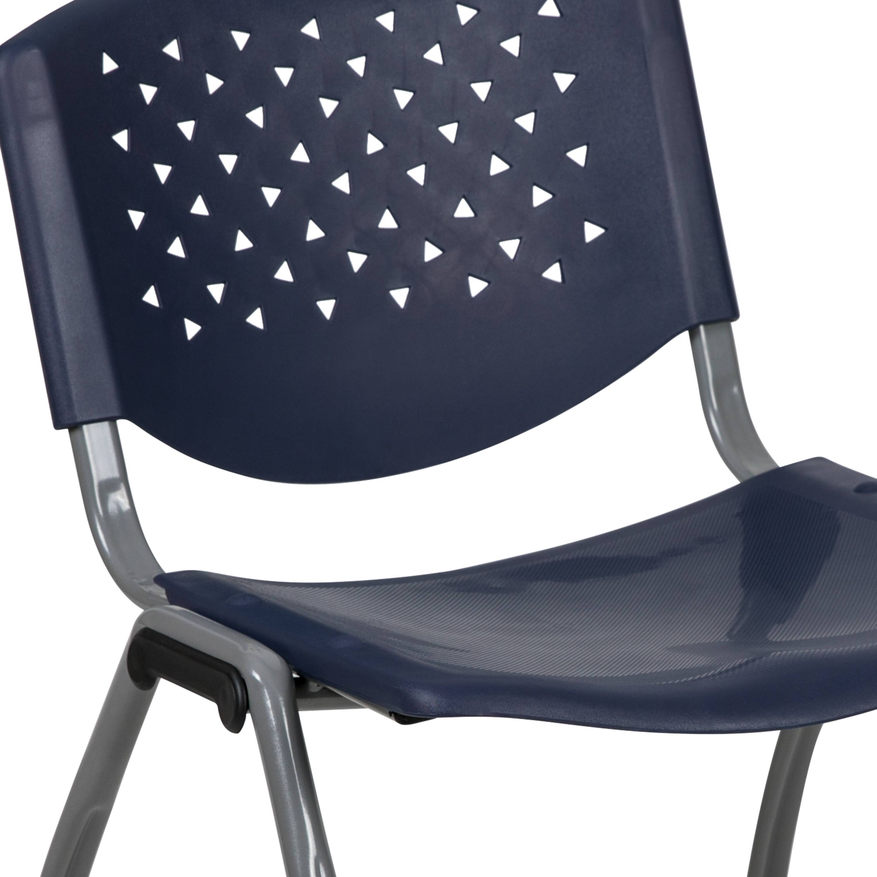 Alt View 8. Emma + Oliver - Home and Office Plastic Stack Chair with Perforated Back - Guest Chair - Navy.