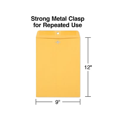 Strong Metal Clasp for Repeated Use  
12" x 9"