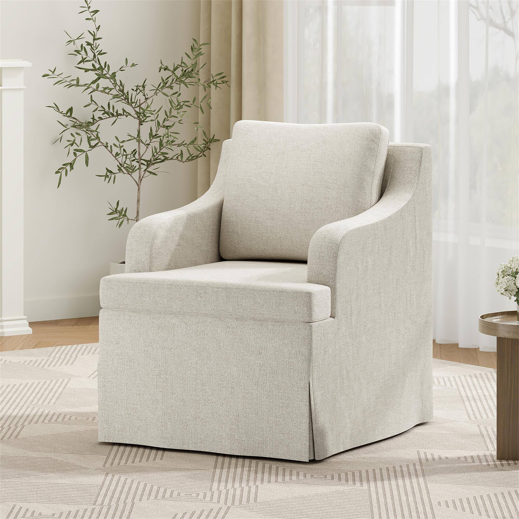 Alt View 2. Boyel Living - Dining Chair with Armrest Kitchen Chair with Soft Upholstered and High-Density Sponge Cushion Accent Chair for indoor - Gray.