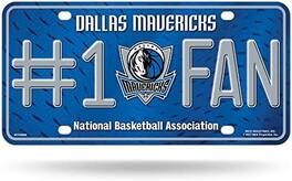Rico Industries - Dallas Mavericks NBA #1 Fan Metal License Plate Auto Tag - Multi