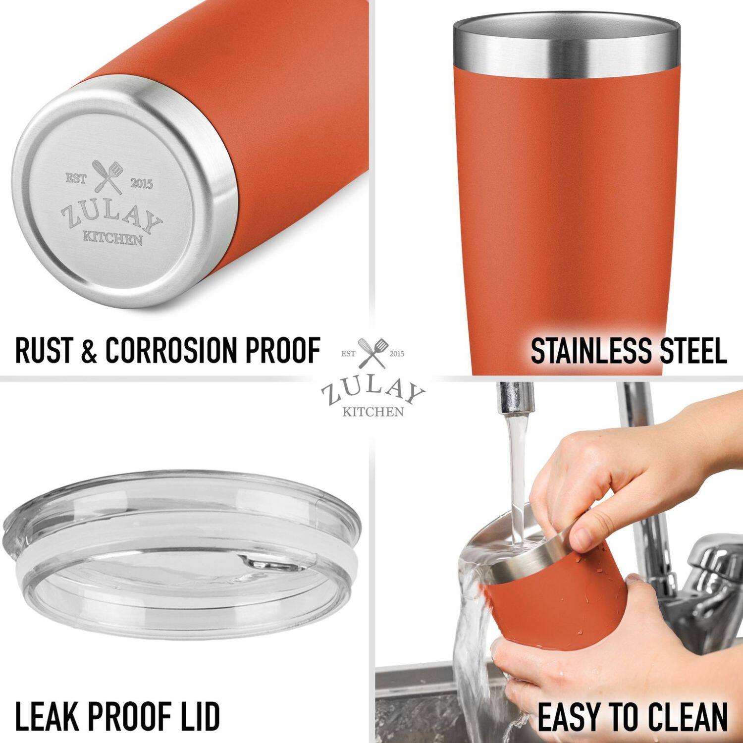 EST 2015 ZULAY KITCHEN  
RUST & CORROSION PROOF  
STAINLESS STEEL  
LEAK PROOF LID  
EASY TO CLEAN
