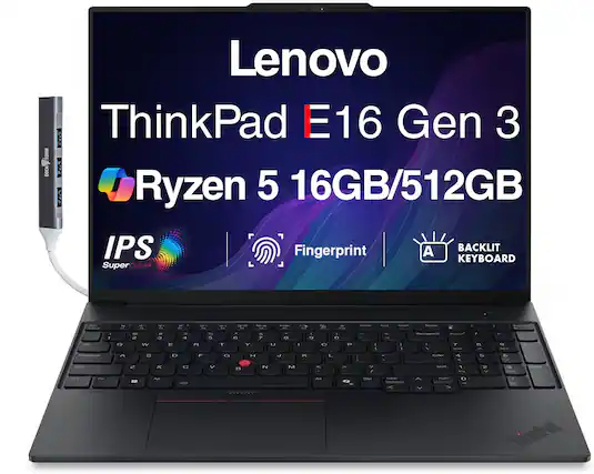 Lenovo ThinkPad E16 Gen 3
Ryzen 5 16GB/512GB
IPS SuperCLEAR
Fingerprint
BACKLIT KEYBOARD