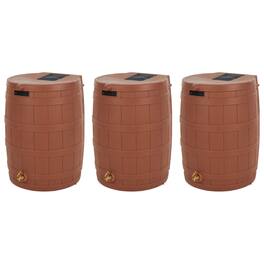 Good Ideas - Rain Wizard Storage 50 Gallon Rain Barrel, Terra Cotta, (3 Pack)