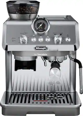 COARSE FINE 15 13 11 9 7 5 3 1
opta dena
- ielemph D-
Dose evel
n
10 30 Min 40 x2 x1 OK
Espresso Americano Cold Brew hot water
DeLonghi La Specialista
INSERT CLOSE
