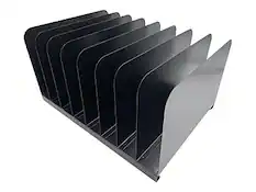 Front. Huron - 8-Compartment Steel File Organizer - Black.