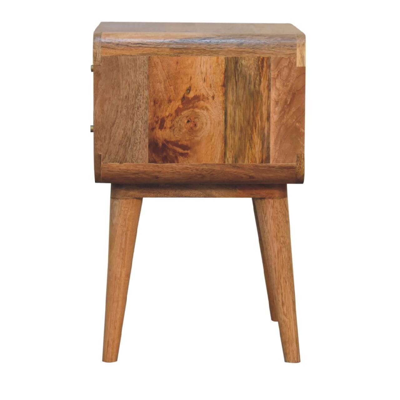 Alt View 4. Artisan Furniture - Artisan Furniture Solid Wood Close-knit 2 Drawer Nightstand, Nordic legs, Brown - Oak.
