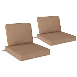 Costway - 4-Pack 24" x 24" Deep Seat Cushion & Back Pillow with Removable Covers Outdoor - Beige