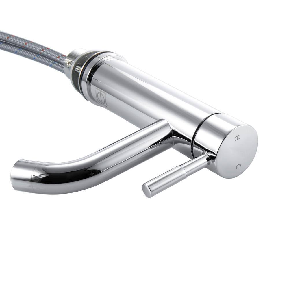 Back. Elegant Kitchen and Bath - Victor Single Hole Single Handle Bathroom Faucet in Chrome - Chrome.