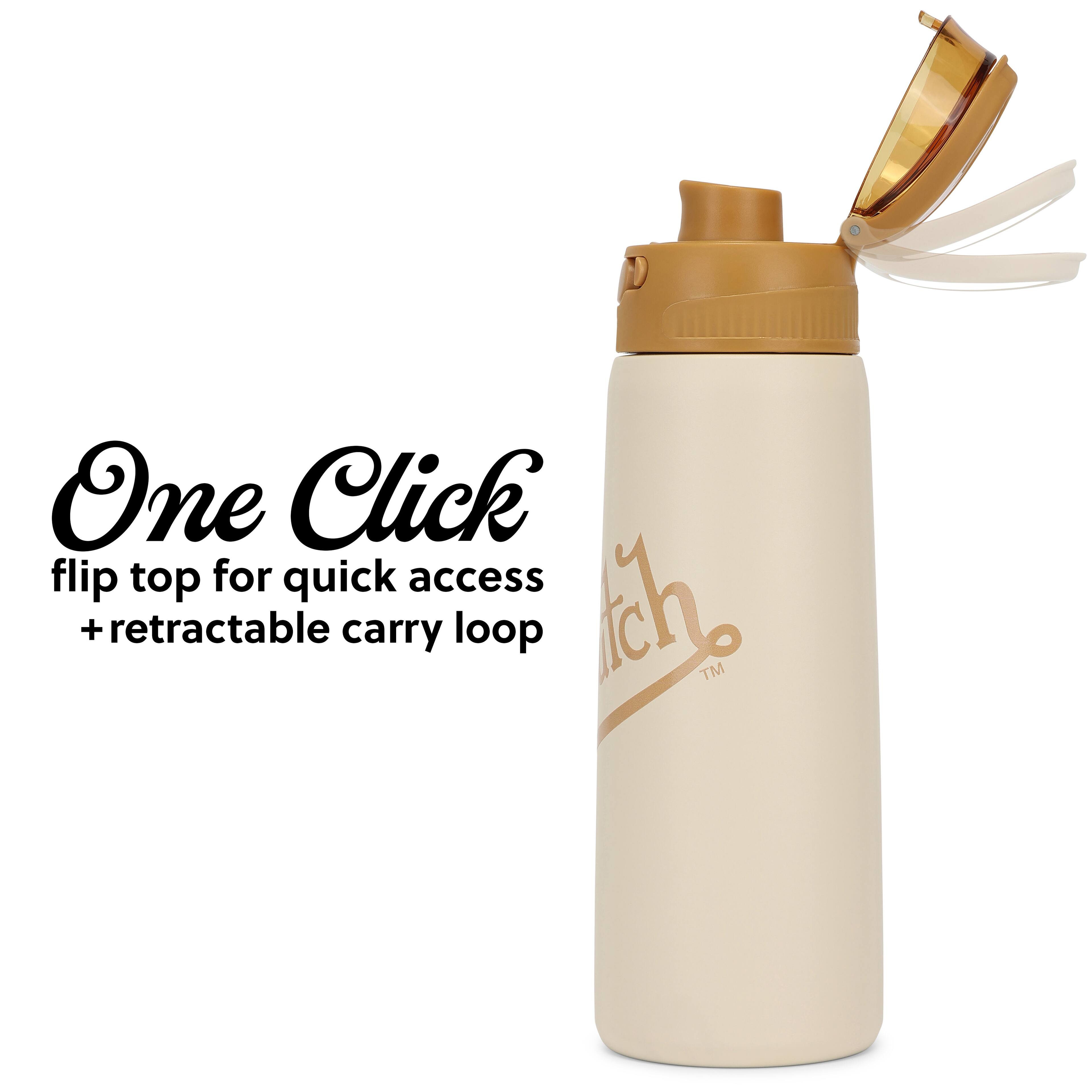 One Click flip top for quick access + retractable carry loop