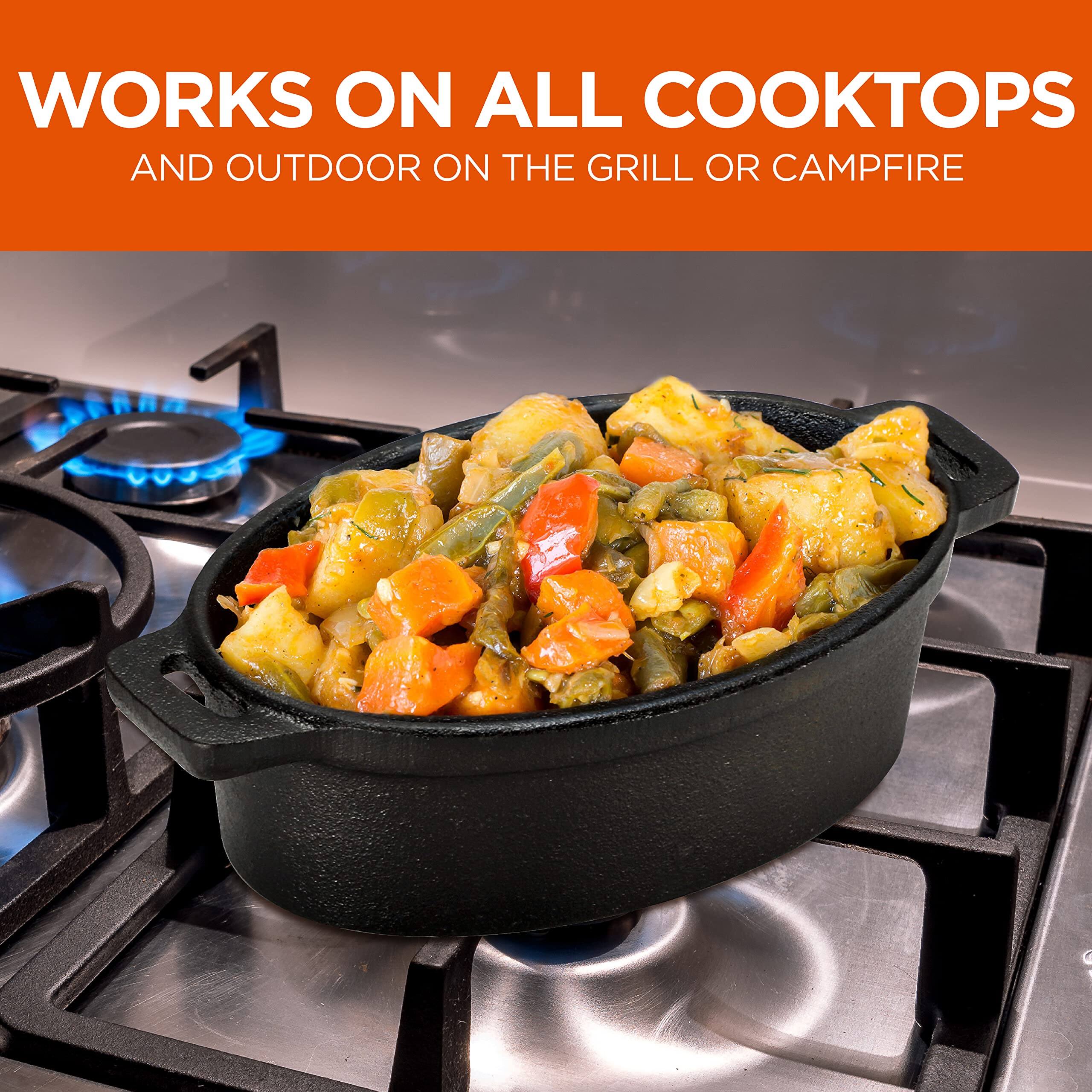 WORKS ON ALL COOKTOPS
AND OUTDOOR ON THE GRILL OR CAMPFIRE