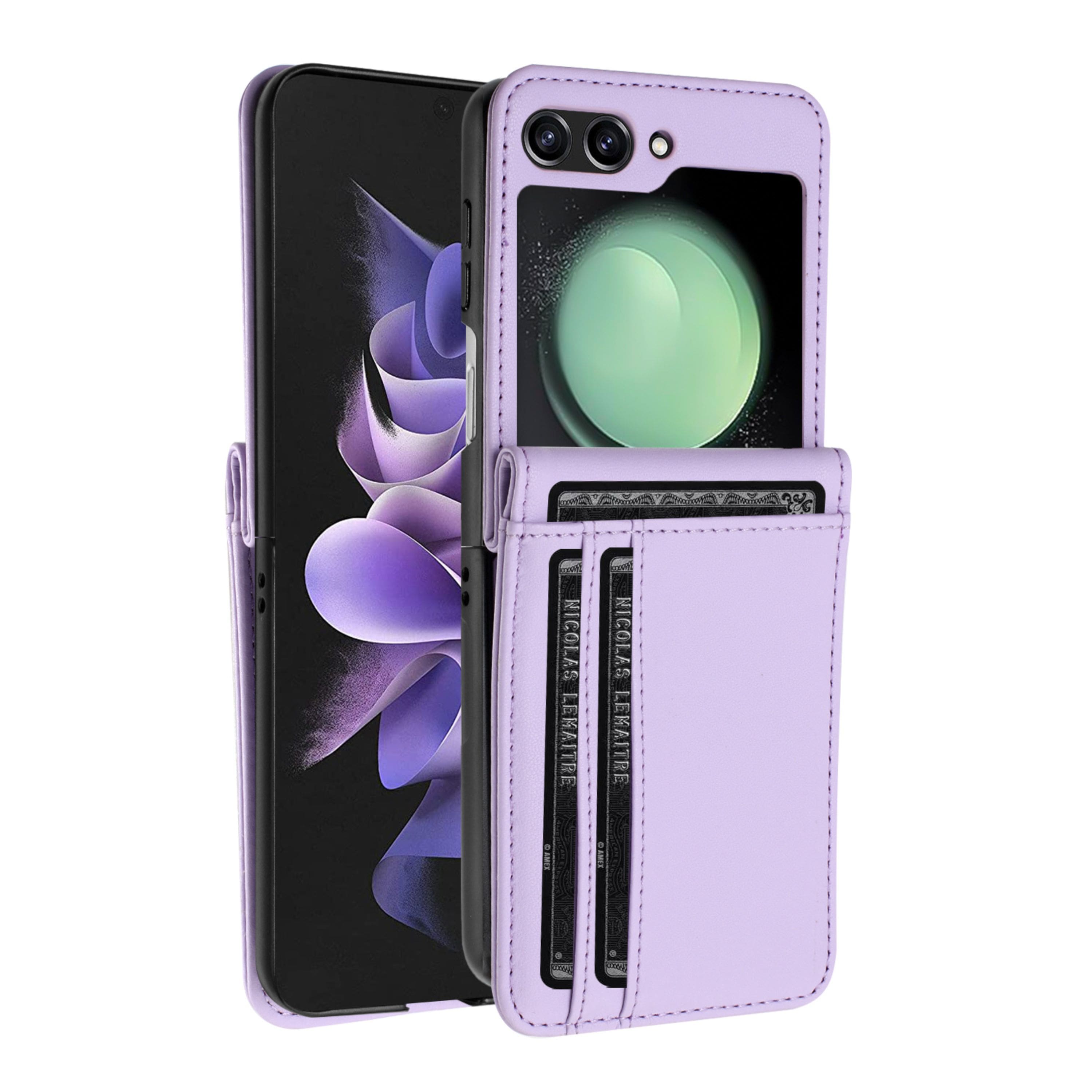 Kitcheniva - Vegan Leather Phone Wallet Case For Samsung Galaxy Z Flip 6 - Rose Gold