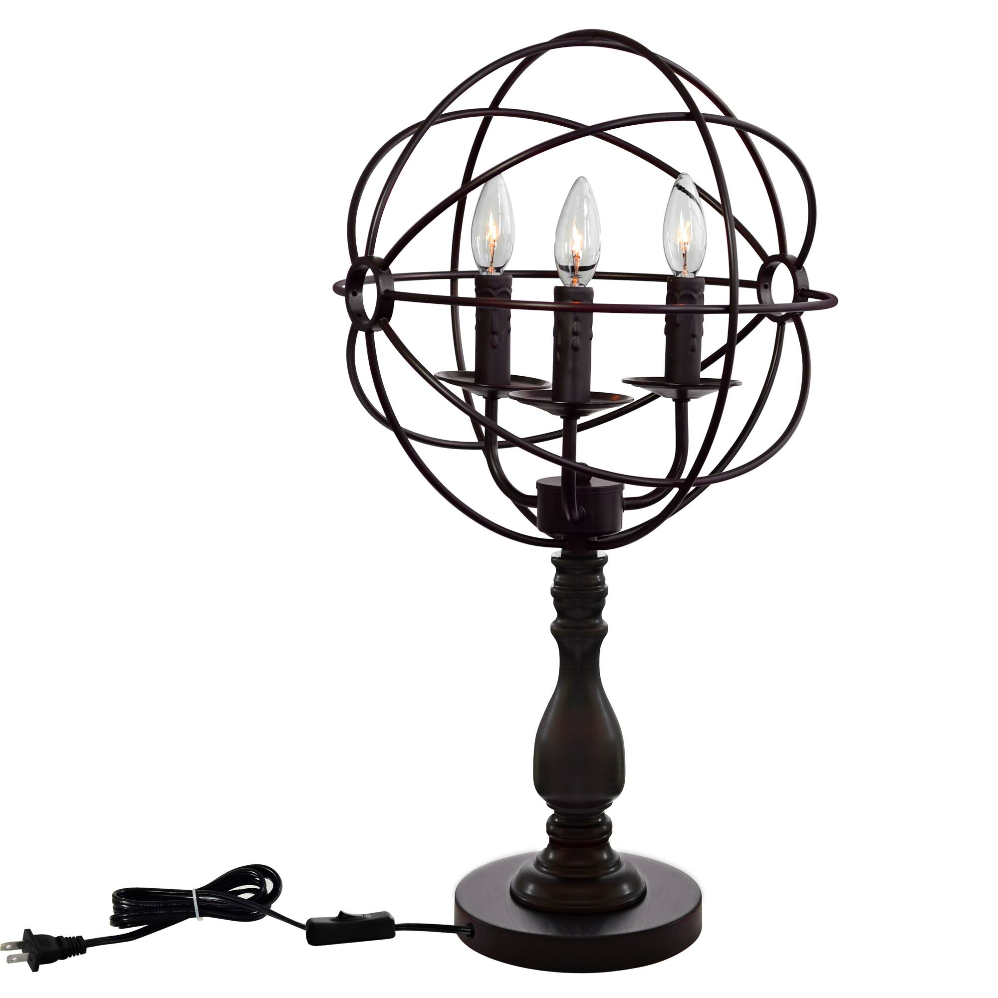 Front. CWI Lighting - Arza 3 Light Table Lamp With Brown Finish - Brown.