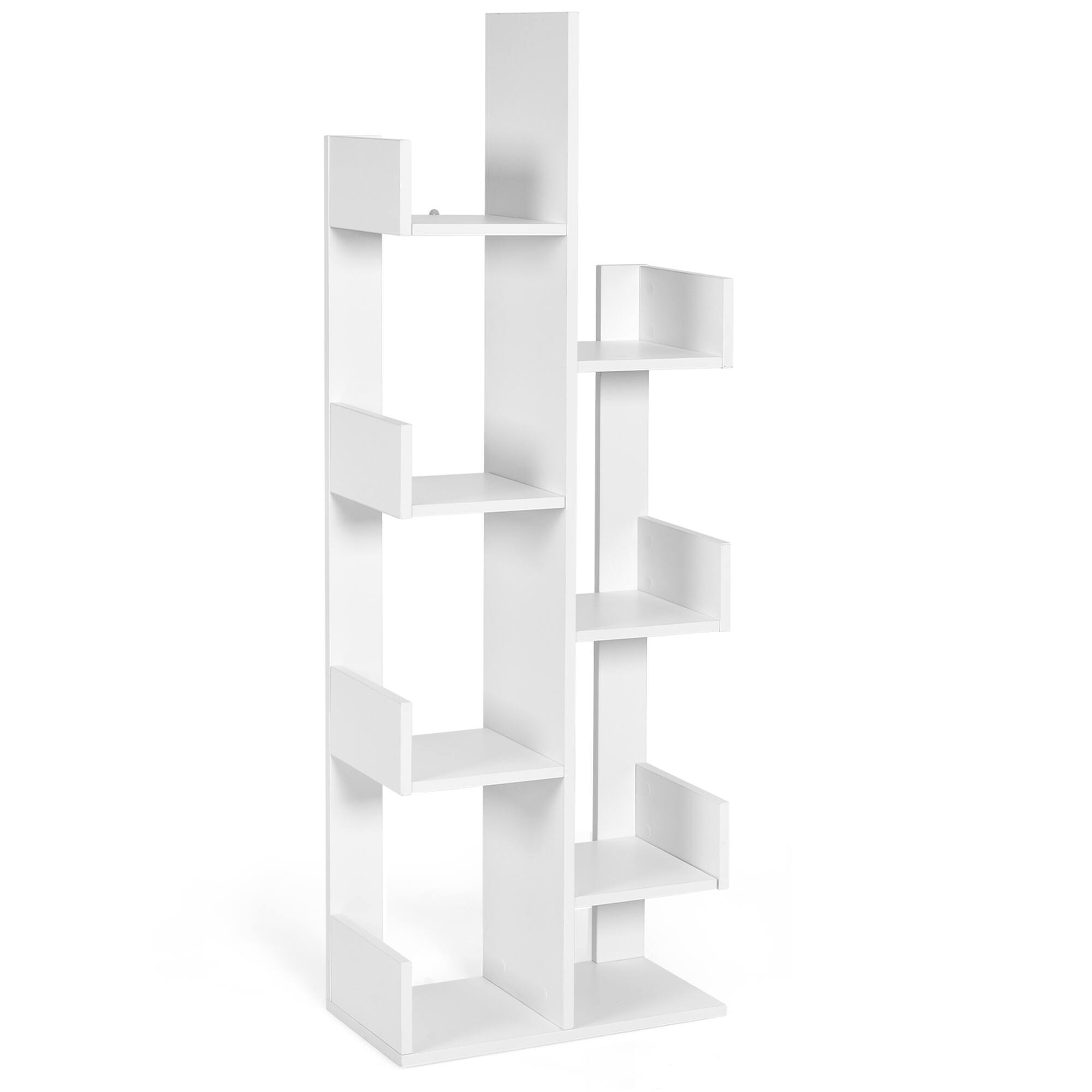 Alt View 9. Gymax - Gymax 8-Shelf Bookcase Modern Tree Bookshelf Storage Decor Freestanding White - White.
