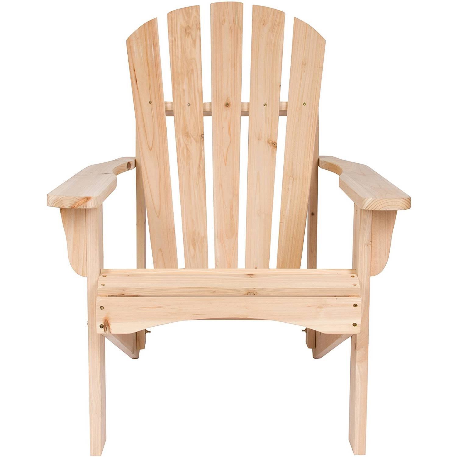 Angle. Hivvago - Ergonomic Natural Cedar Wood Adirondack Chair - Natural.