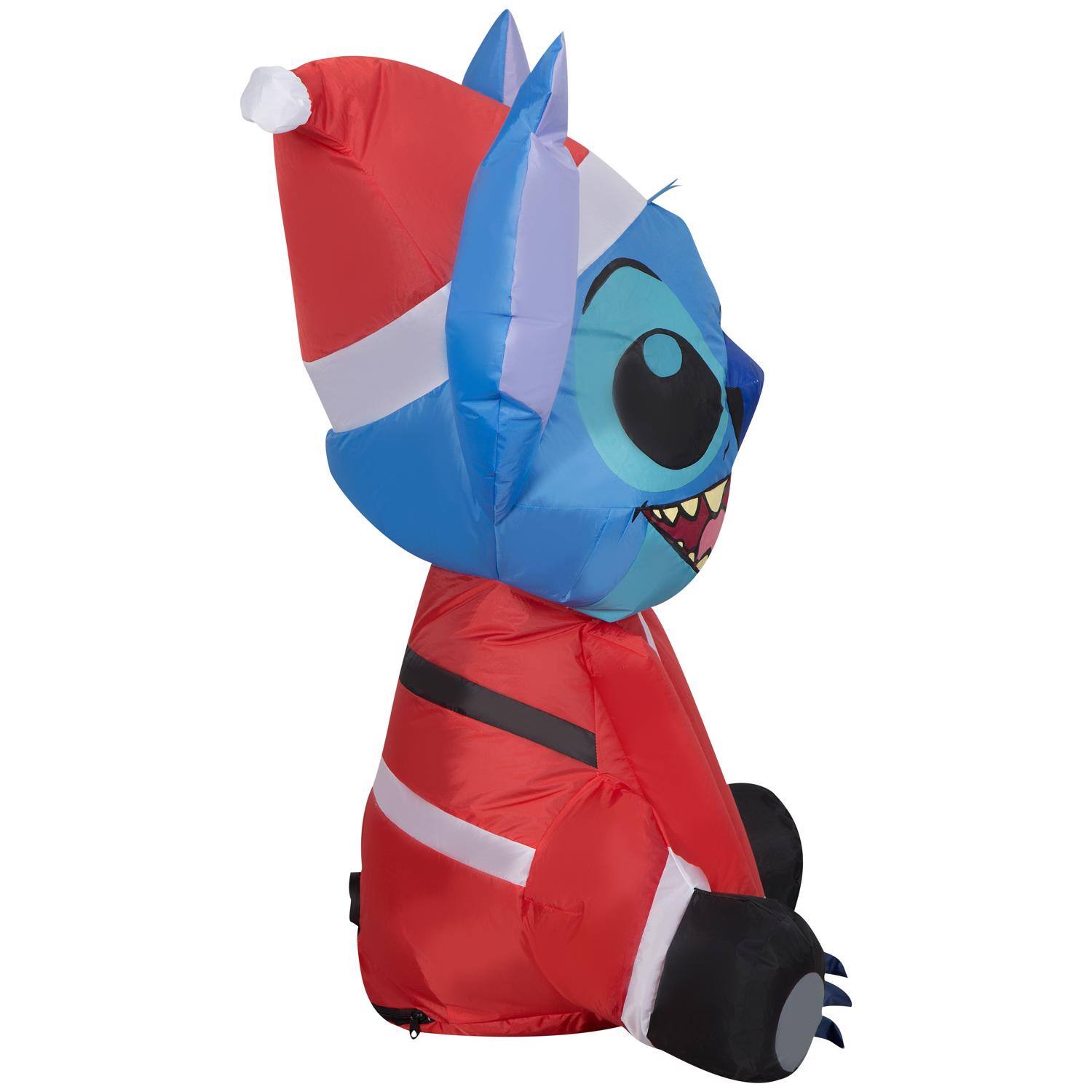 Left. Disney - Disney Airblown Christmas Inflatable Stitch in Santa Suit 36 in. Inflatable (Case of 6) - Multicolored.