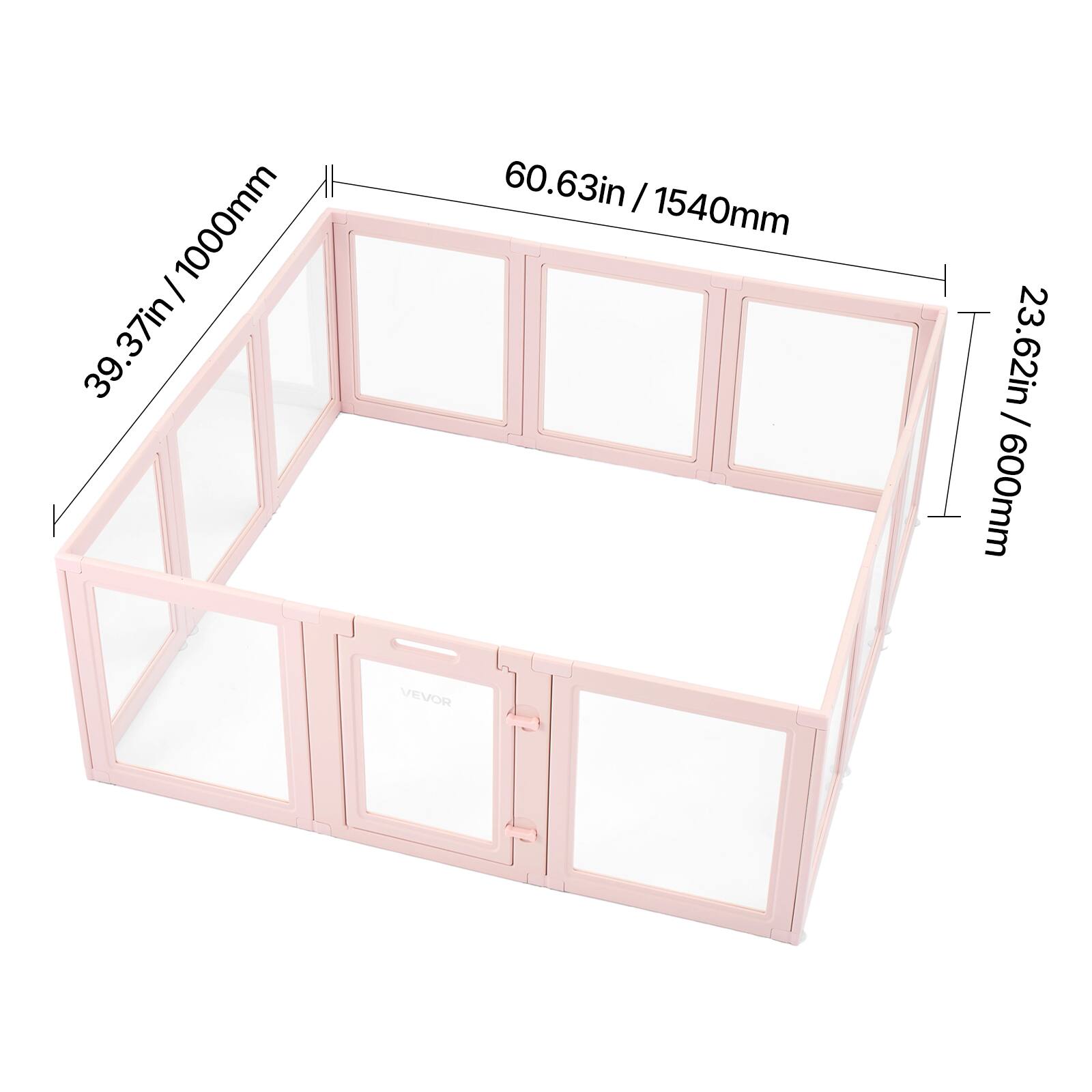 39.37in / 1000mm  
60.63in / 1540mm  
23.62in / 600mm