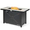 Front. Costway - Costway 60,000 BTU 42" Rectangular Propane Gas Fire Pit Heater Outdoor Table W/ Cover - Black.