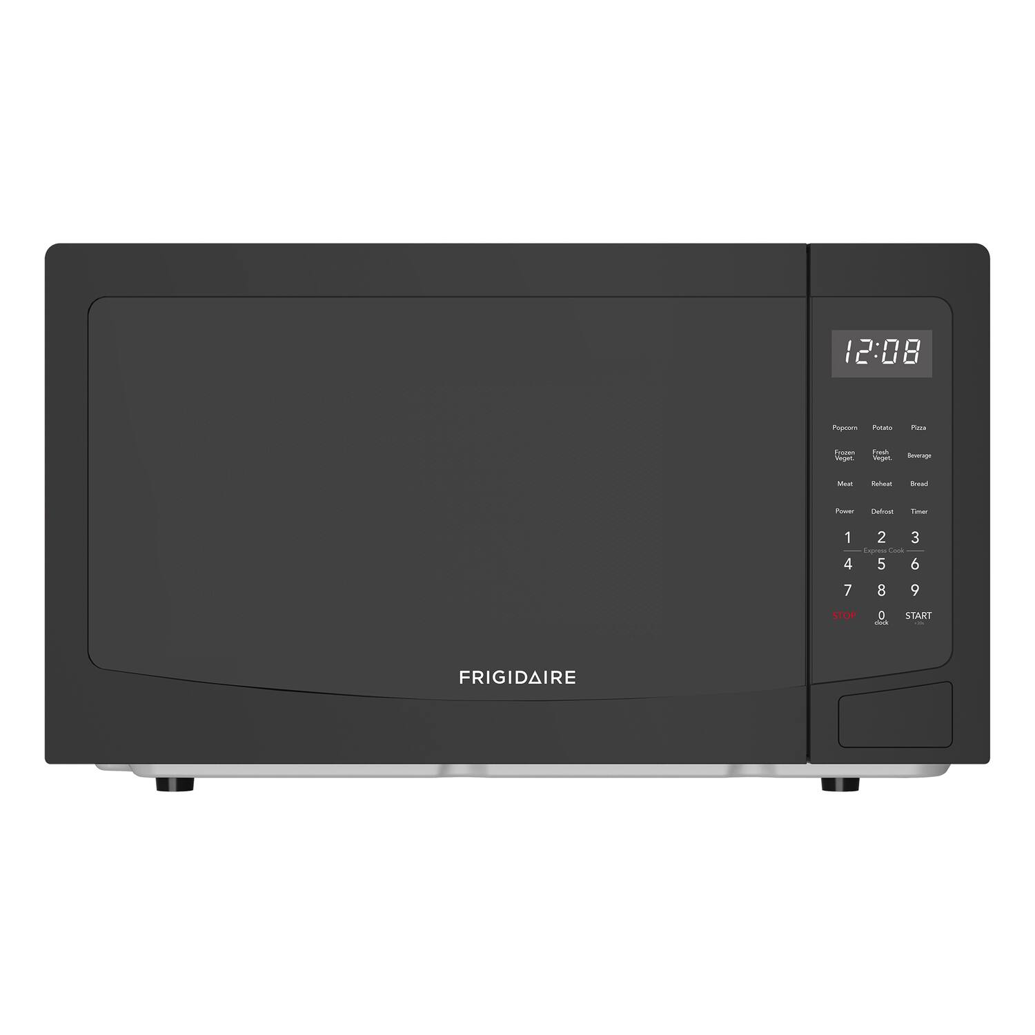 12:08  
Pops Popcorn  
Potato Fresh Veggie  
Pizza Beverage  
Meat Reheat Bread  
Power Defrost Time  

1 2 3  
4 5 6  
7 8 9  
STOP 0 START  

FRIGIDAIRE