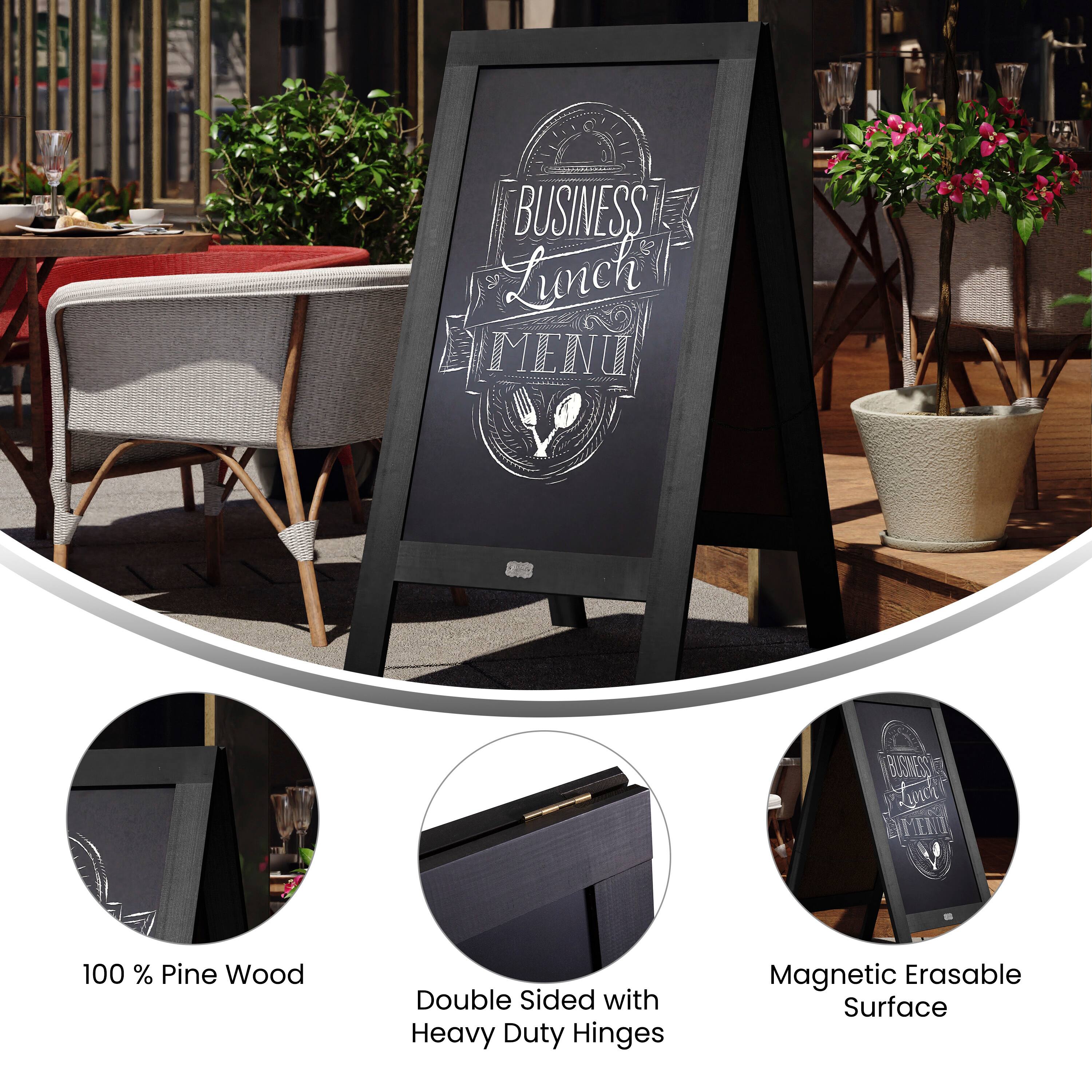 **BUSINESS Lunch MENU**

- 100% Pine Wood
- Double Sided with Heavy Duty Hinges
- Magnetic Erasable Surface