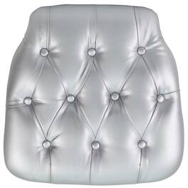 Emma + Oliver - Hard Tufted Vinyl Chiavari Chair Cushion - Silver