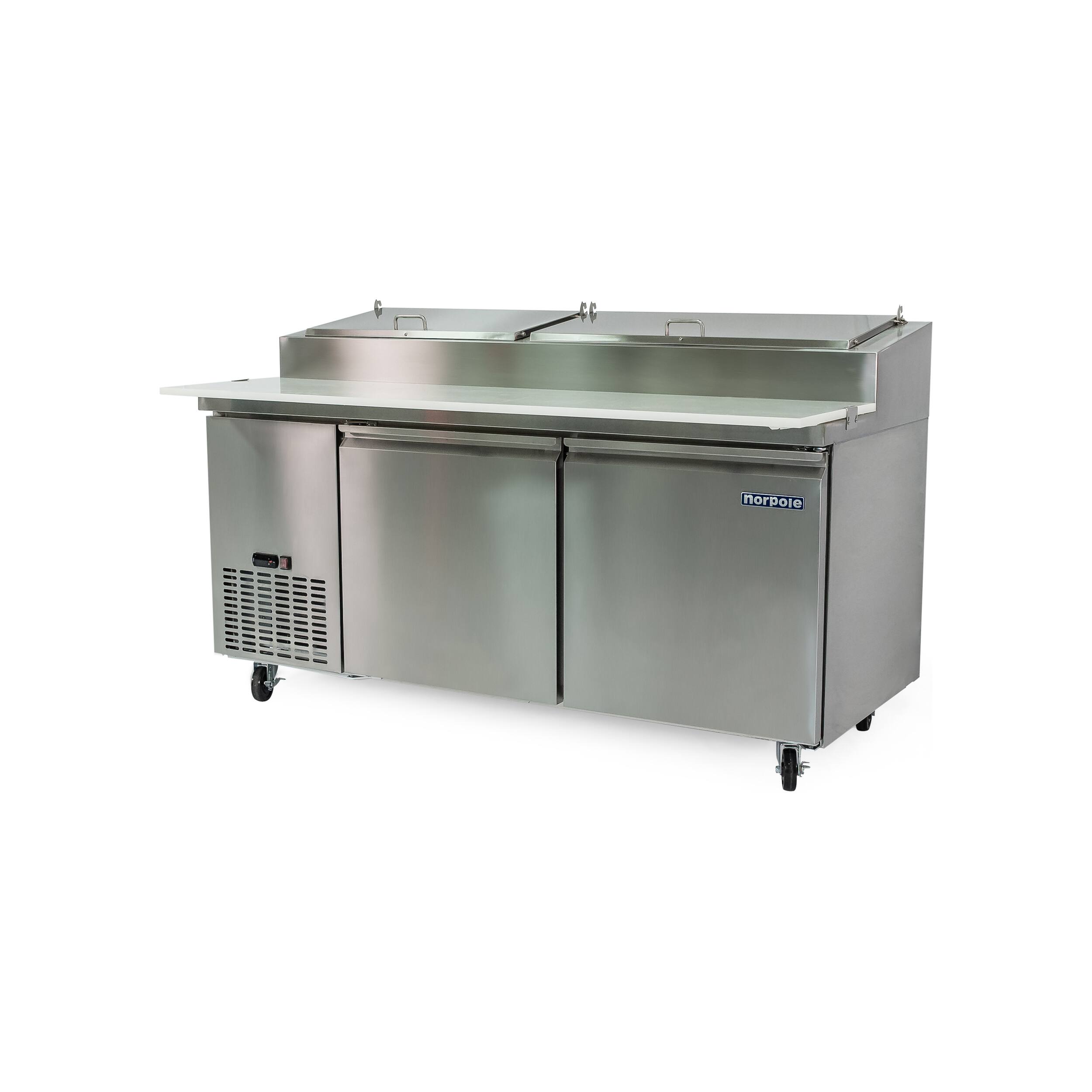 Alt View 2. Magic Chef - Commercial 16 cu. ft. 2-Door Pizza Prep Table Refrigerator in Stainless Steel - Stainless Steel.