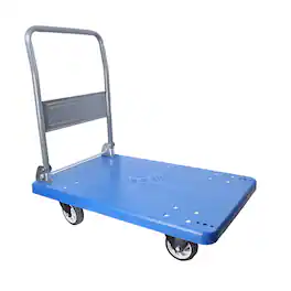 ELEMENT ACE - Heavy Duty Foldable Platform Cart with Swivel Handle and PU Wheels for Efficient Moving and Hauling - Blue