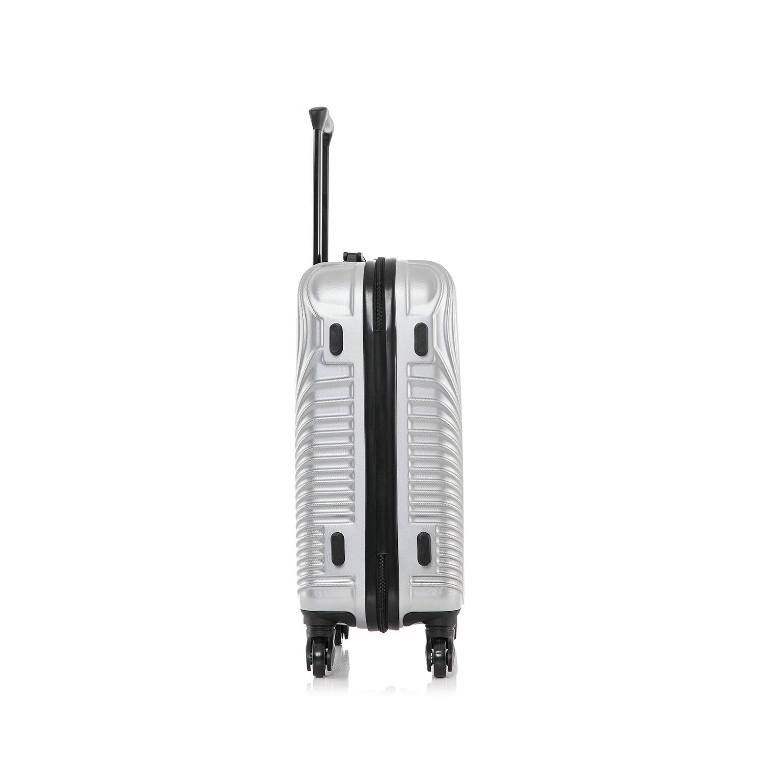 Alt View 3. DUKAP - Inception Lightweight Hardside Spinner Luggage 20" Carry-On - SILVER.