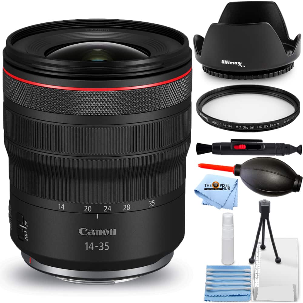 Canon - RF 14-35mm f/4L IS USM Lens 4857C002 - 7PC Accessory Bundle
