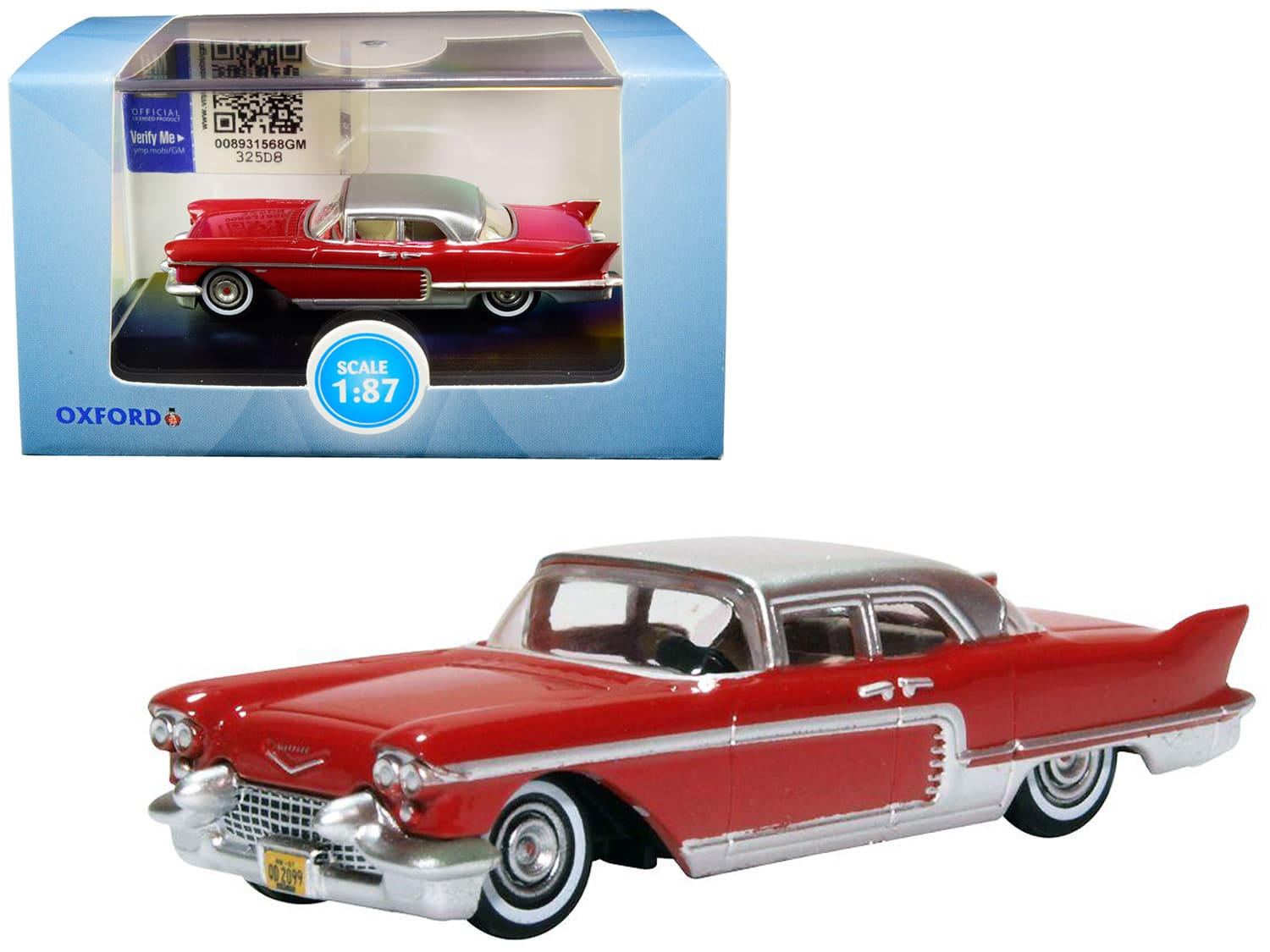 1957 Cadillac Eldorado Brougham Dakota Red with Silver Metallic Top 1/87 (HO) Scale Diecast Model Car by Oxford Diecast price history on PriceWatchPro