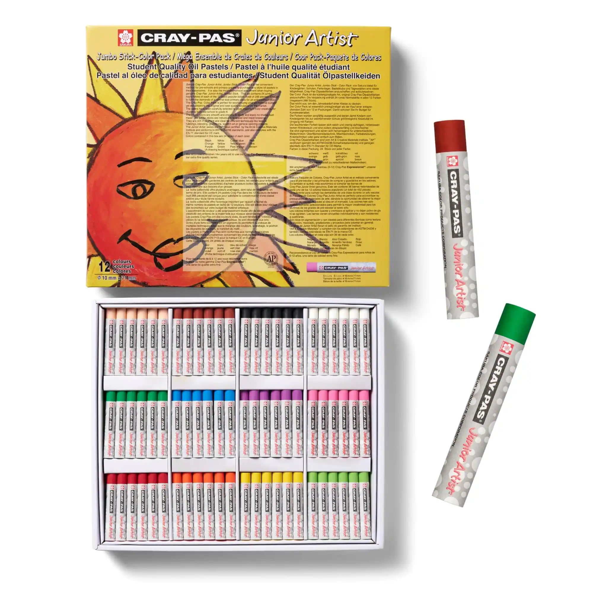 CRAY-PAS Junior Artist Jumbo Pack Wga Ensemble de Craies sb Couleurs Coor Pack-Paquete de Colores Student Quality Oil Pastels Pastel l'huile qualit tudiant Pastel al leo de calidad para estudiantes Student Qualitt lpastellkeiden

MA
noha
tour
Fuck
3
ITSUP
COLOR
-OR
muse
musia
colours copleurs colores nn 3
3

mobin CHEESE
1
GREE
www.AVERI
Snick ice 2 CRAY-PAS
Junior Artist CRAY-PAS Junior Artist