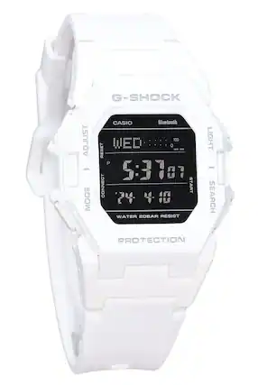 G-SHOCK
CASIO
Bluetooth
WED 100
5:37 07
MODE
ADJUST
RESET
CONNECT
24 24 0
WATER 20BAR RESIST
LIGHT
SEARCH
PROTECTION