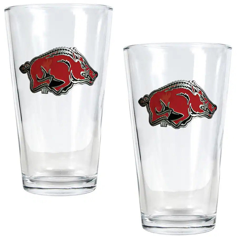 Stained Glass Razorback Great American Products Arkansas Razorbacks 16oz. Pint Glass Set ...