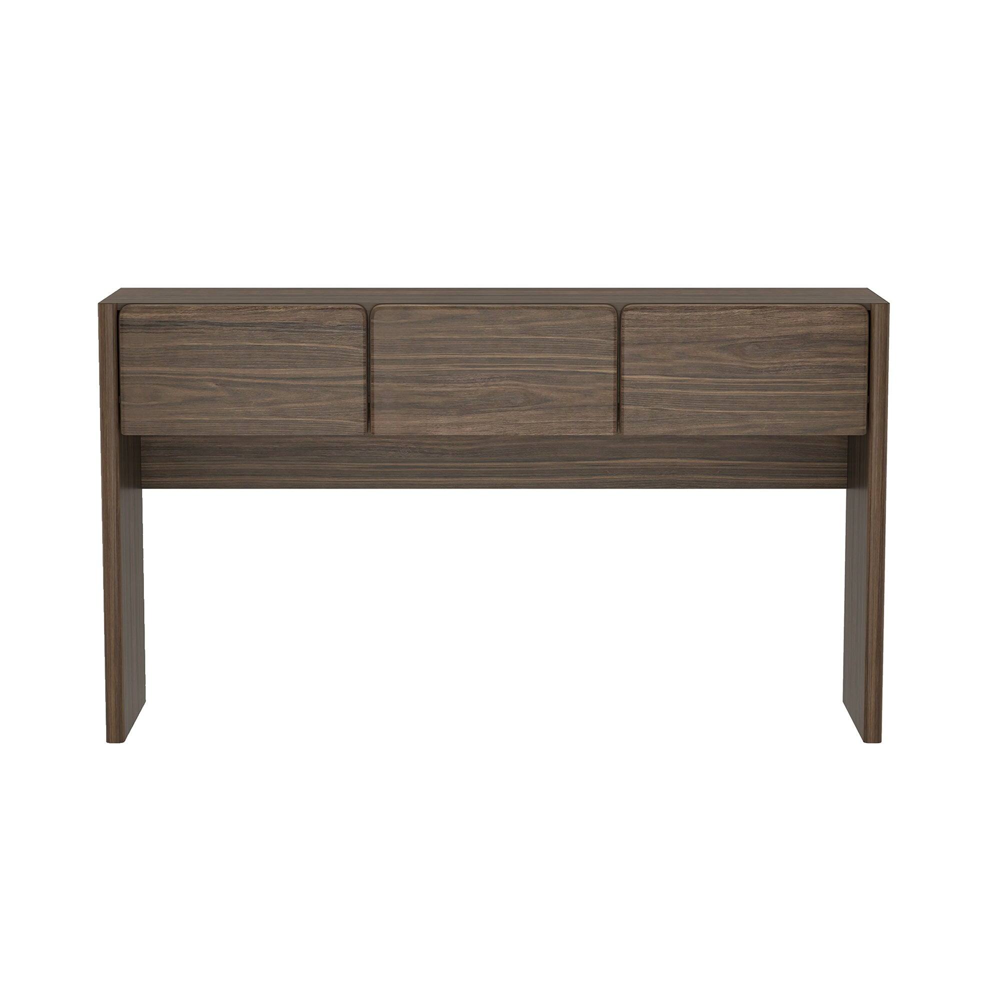 Front. Manhattan Comfort - Linda Modern Console Table - Walnut Brown.