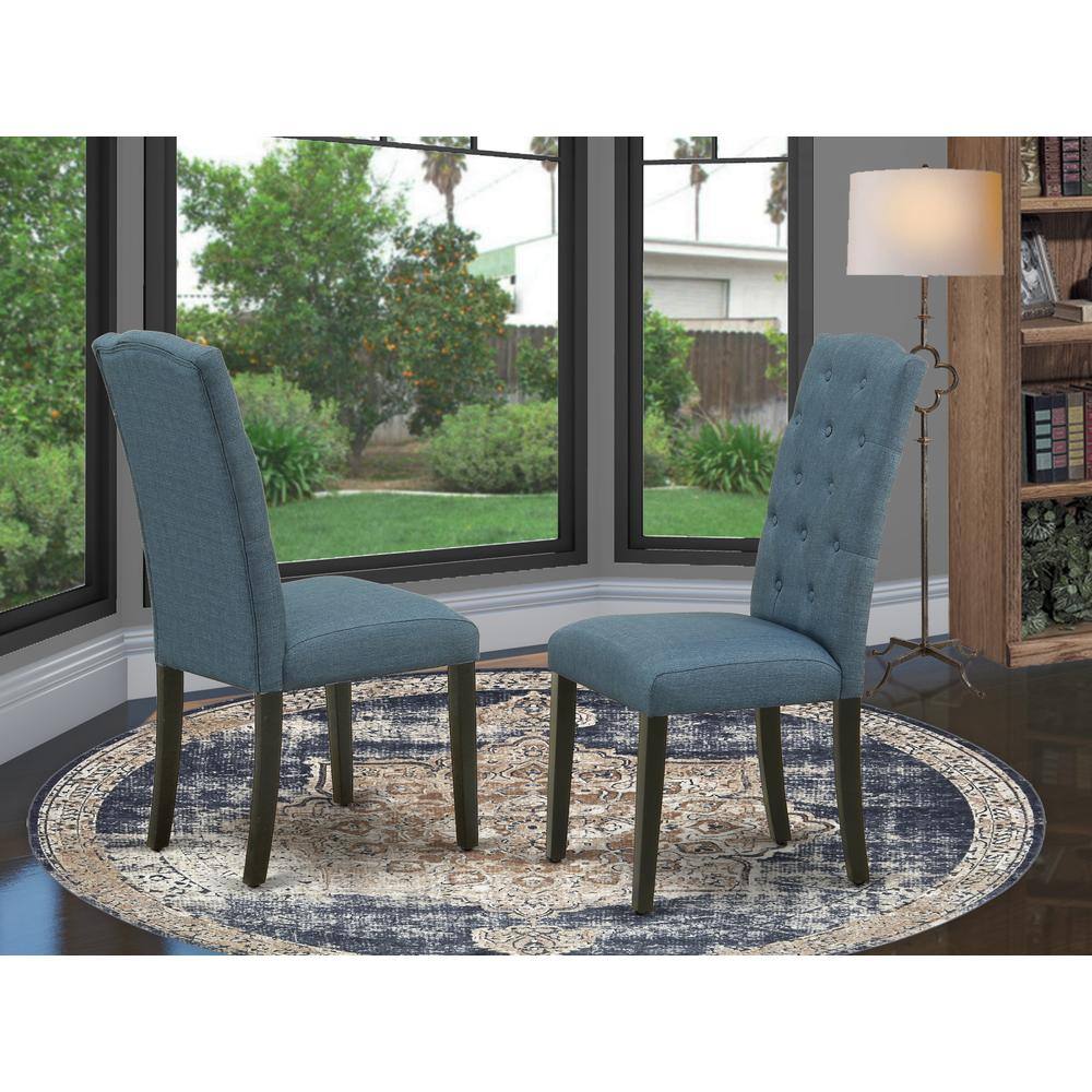 Angle. East West Furniture - Dining Chair Black - Brown.