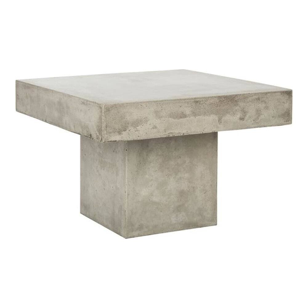 Front. Safavieh - Tallen Dark Grey Indoor/Outdoor Modern Concrete 15.75" Coffee Table - Gray.