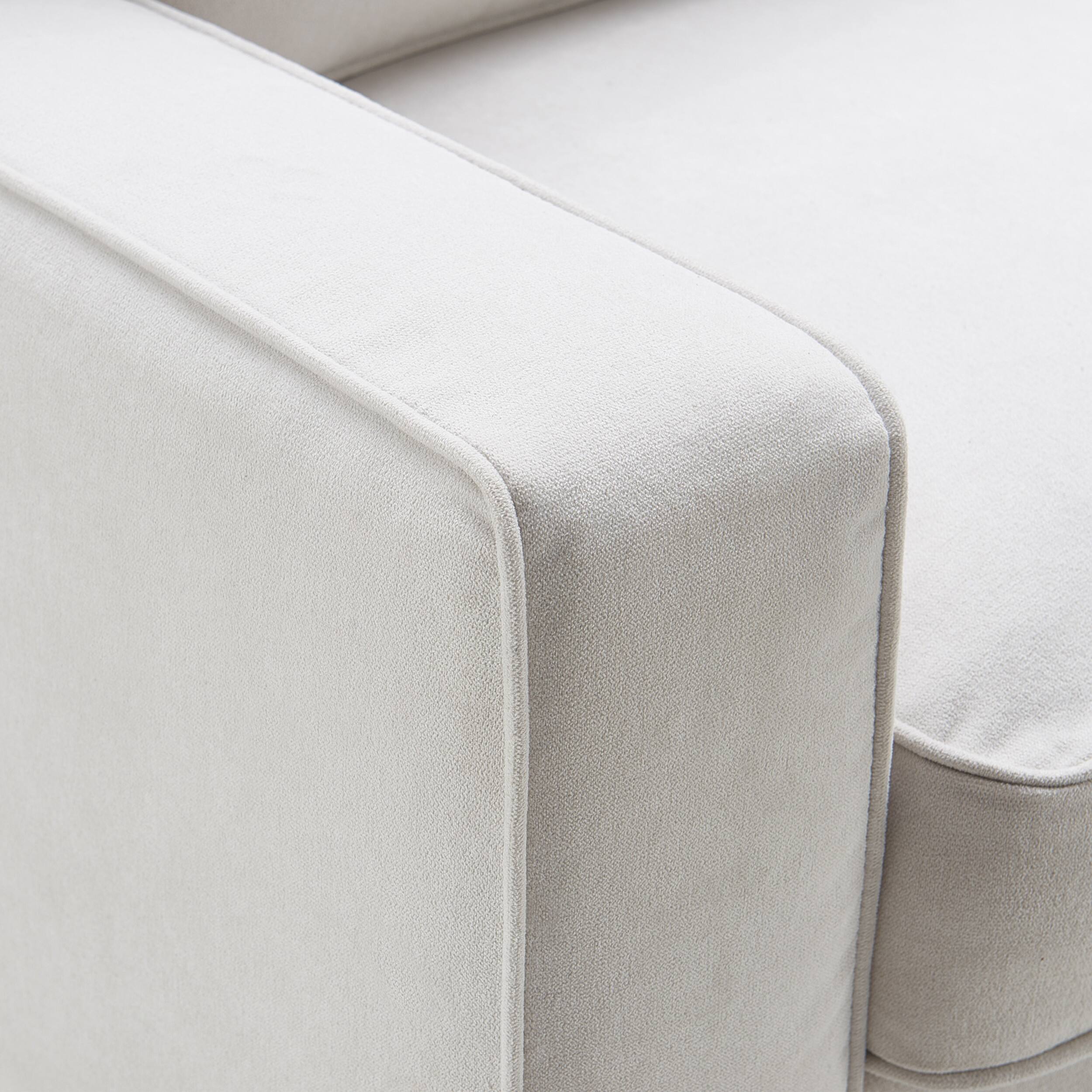 Alt View 2. Serta - Palisades Modern 3-Seat - Straight Arm - Fabric Sofa - 78" - Cream.