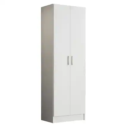 Front. Madesa - Madesa Wardrobe Storage Cabinet with 2 Doors and 5 Utility Shelves 23"L - White - White.