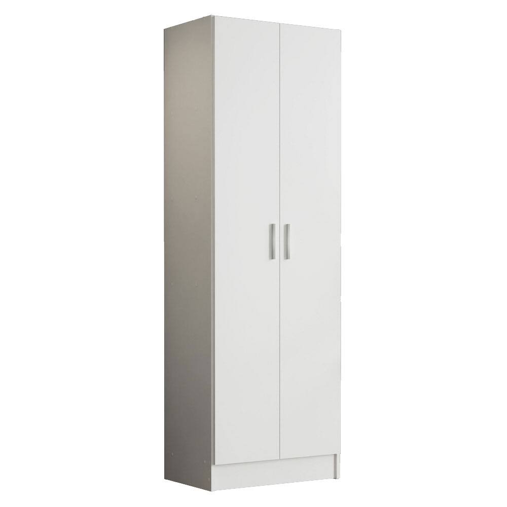 Front. Madesa - Madesa Wardrobe Storage Cabinet  with 2 Doors and 5 Utility Shelves 23"L - White - White.