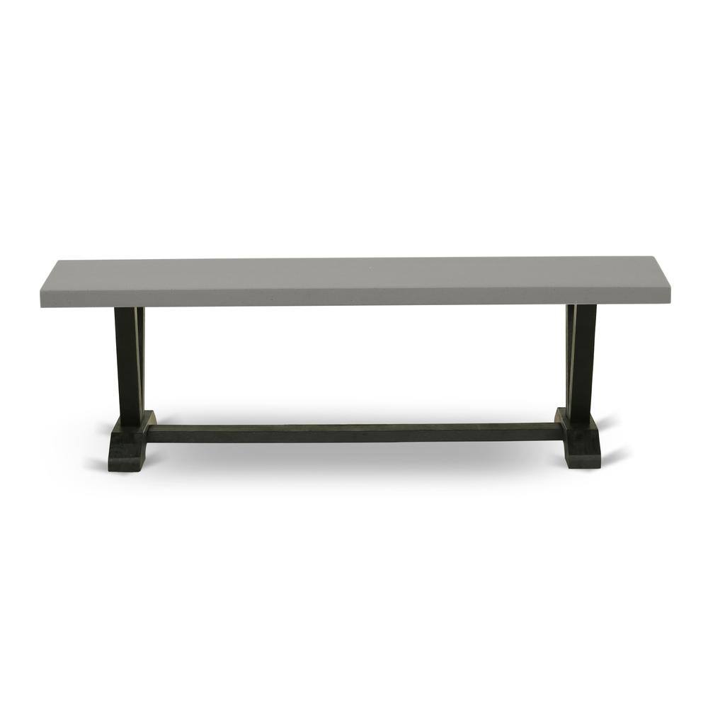 Front. East West Furniture - East West Furniture V-Style Modern Kitchen Bench with Wood Seat - Brown.