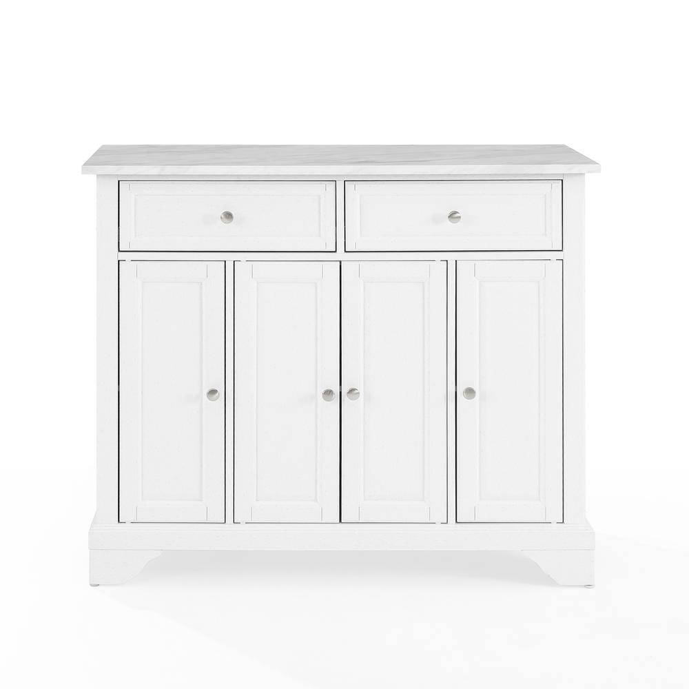 Alt View 9. Crosley Furniture - Avery Kitchen Island/Cart - Distressed White.