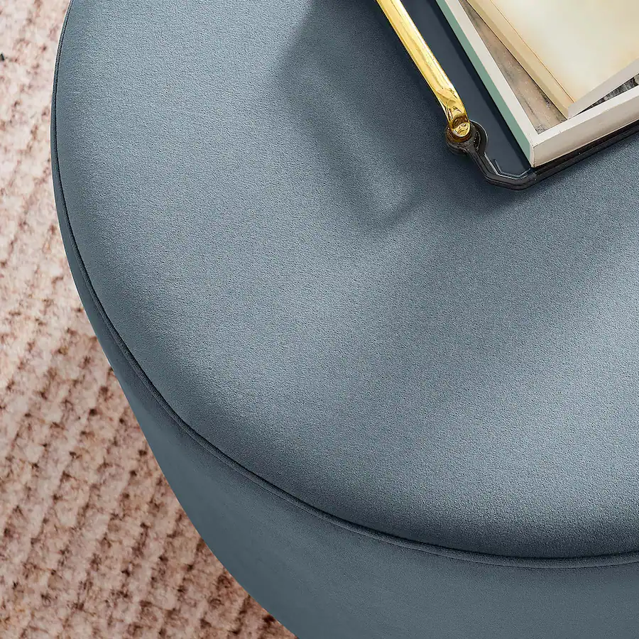 Tilden Large 23" Round Performance Velvet Upholstered Ottoman by Modway ...