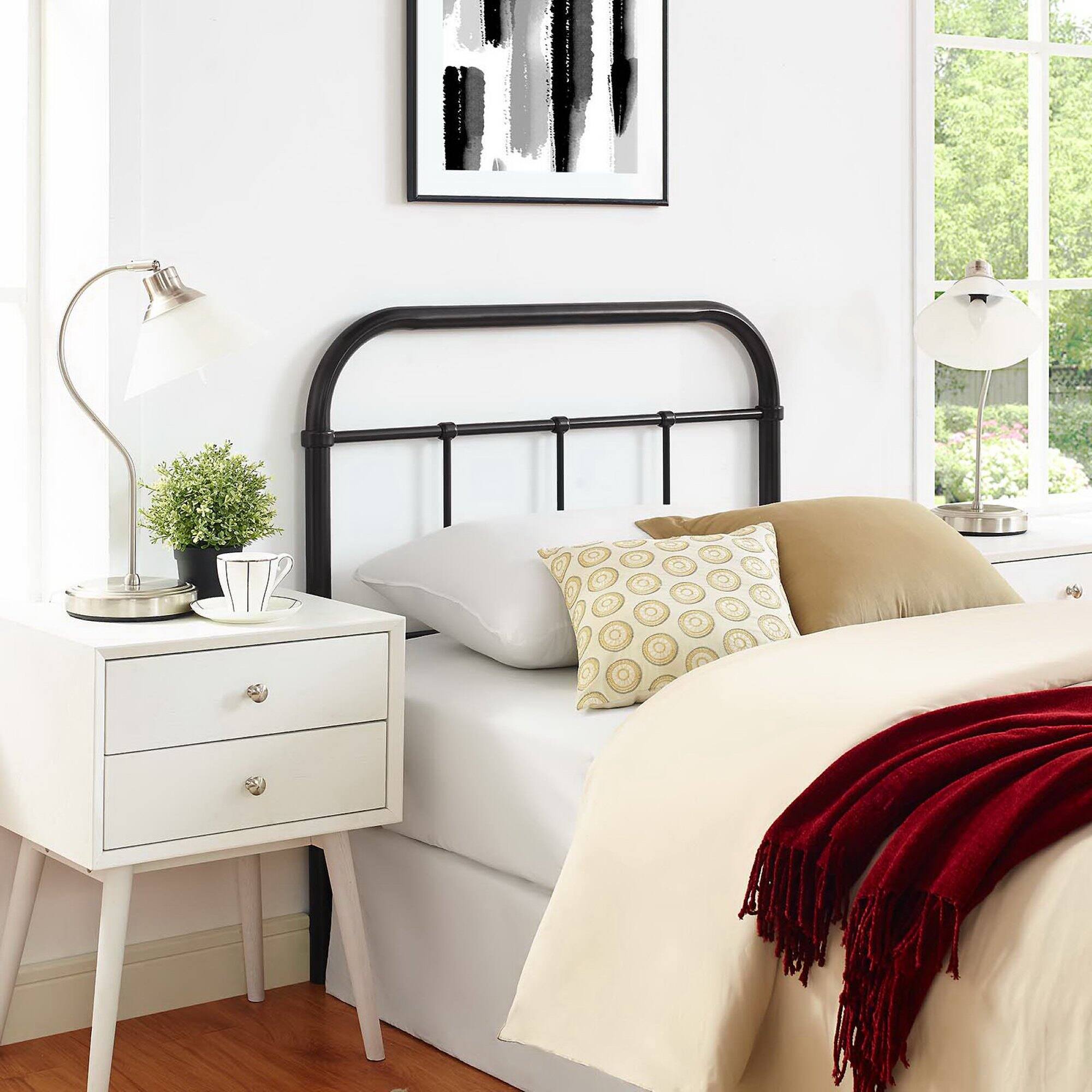 Alt View 2. Modway - Serena Twin Steel Headboard by Modway - Brown.