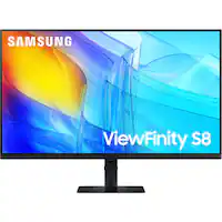 Samsung - 27" ViewFinity S8 (S80D) 4K UHD HDR10 High Resolution Monitor with Ergonomic Stand (DisplayPort, HDMI, USB) - Black - Front_Zoom