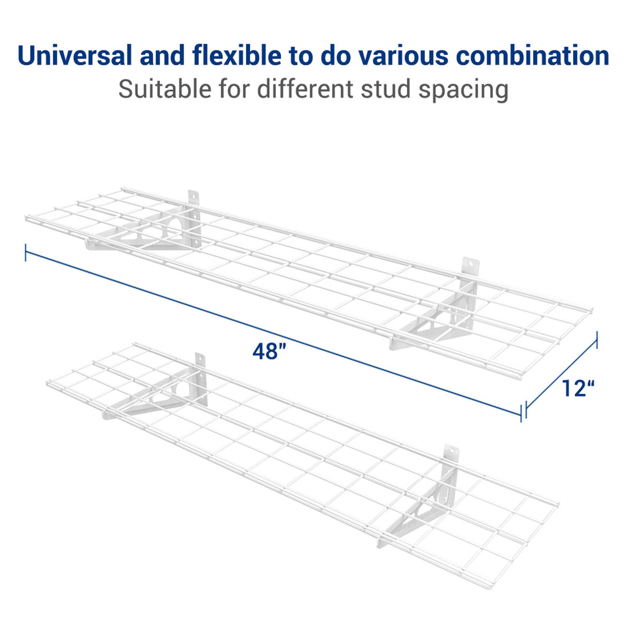 Universal and flexible to do various combination  
Suitable for different stud spacing  

48"  
12"
