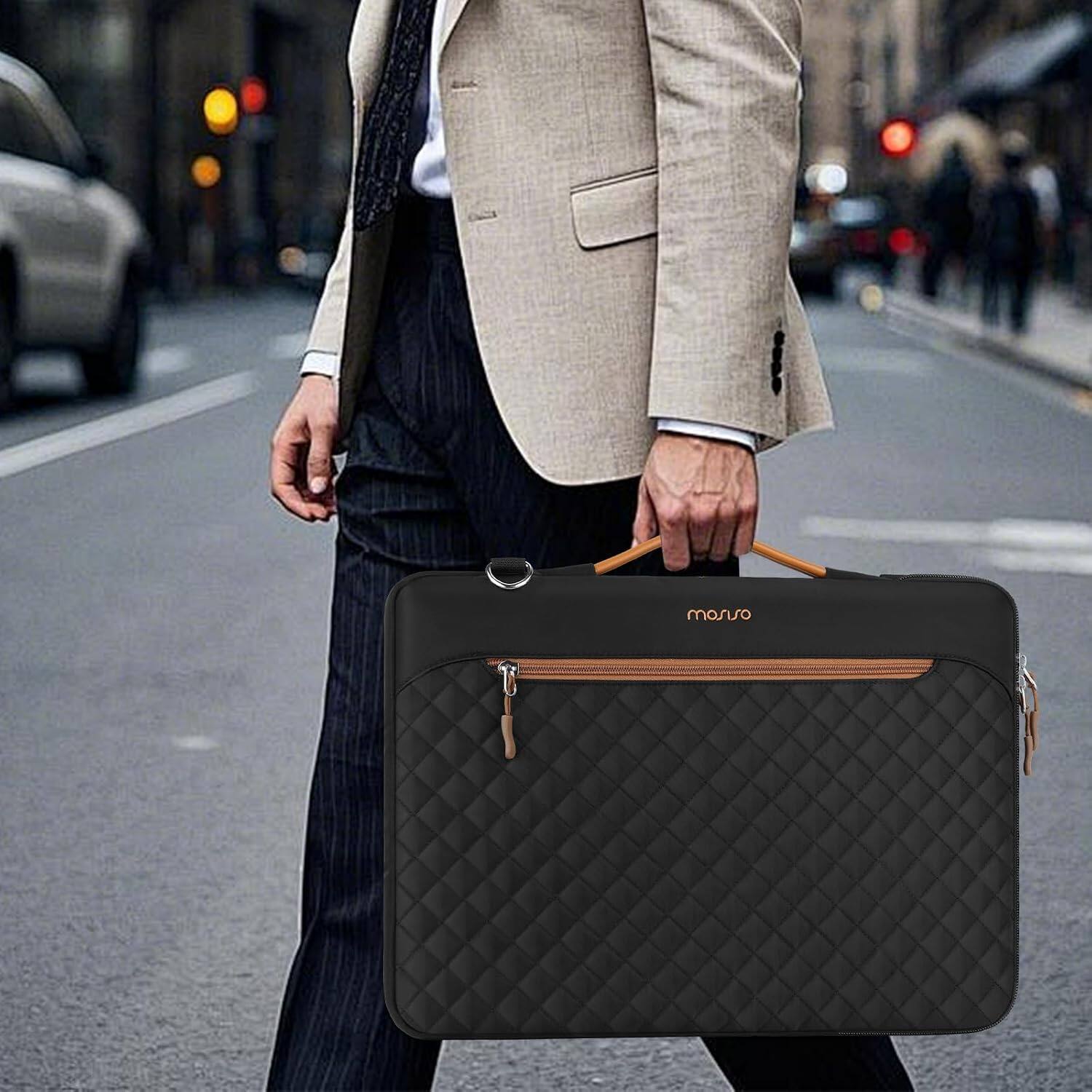mosiso 15 16 inch Laptop Shoulder Bag, 360 Protective Computer ...