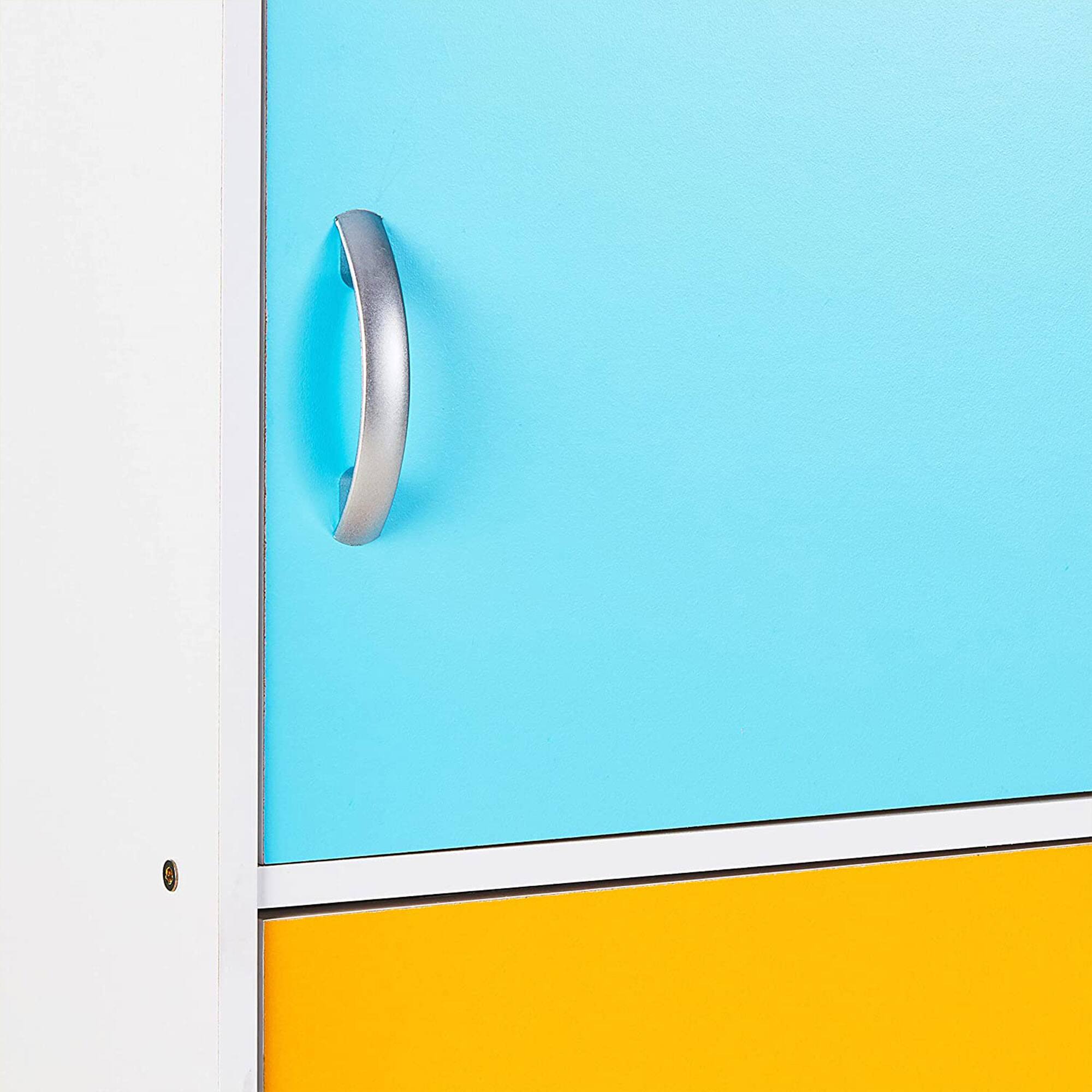 Alt View 3. Hodedah - Hodedah 5 Shelf Home and Office Enclosed Organization Storage Cabinet, Rainbow - Rainbow.